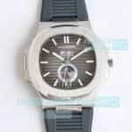 TW Factory Swiss Replica Patek Philippe Nautilus 5726 Calendar Grey Leather Strap Watch 